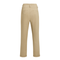YAYA Zachte geweven broek met hoge taille en sierlijke band brown melange.