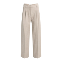 YAYA Zachte geweven broek met wijde pijpen in een gestructureerde stof beige