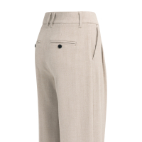 YAYA Zachte geweven broek met wijde pijpen in een gestructureerde stof beige