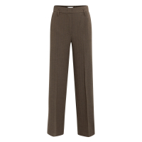 YAYA Geweven, gestructureerde, rechte broek met getailleerde band brown