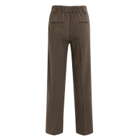 YAYA Geweven, gestructureerde, rechte broek met getailleerde band brown