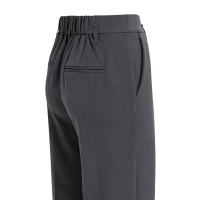 YAYA Geweven, gestructureerde, rechte broek met getailleerde band black
