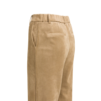 YAYA Suède broek met wijde pijpen otter brown