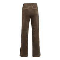 YAYA Suède broek met wijde pijpen black brown