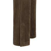YAYA Suède broek met wijde pijpen black brown