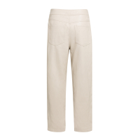 YAYA Kunstleren broek met wortelmodel en siernaden cashmere grey