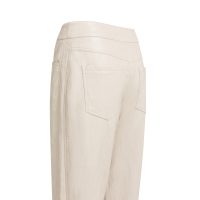 YAYA Kunstleren broek met wortelmodel en siernaden cashmere grey