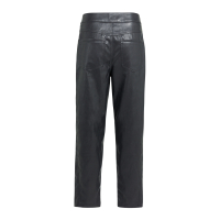 YAYA Kunstleren broek met wortelmodel en siernaden black.