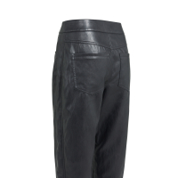 YAYA Kunstleren broek met wortelmodel en siernaden black.