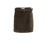 YAYA Suède minirok met een sierlijke riem brown