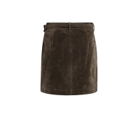 YAYA Suède minirok met een sierlijke riem brown