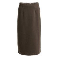 YAYA Jersey midi rok met geborstelde look brown