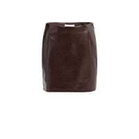 YAYA Minirokje van lakleer met naden choco red