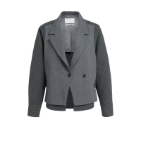 YAYA Geweven, losvallende blazer met contrasterende stof.