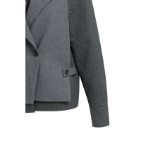 YAYA Geweven, losvallende blazer met contrasterende stof.