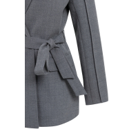 YAYA Geweven wikkelblazer met riemdetails grey