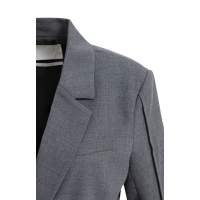 YAYA Geweven wikkelblazer met riemdetails grey