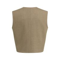 YAYA Geweven gilet met overslageffect brown.