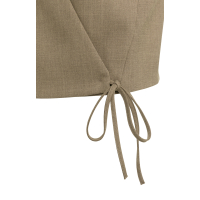 YAYA Geweven gilet met overslageffect brown.