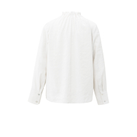 YAYA Top met hoge hals en trekkoord in de zoom pure white