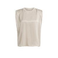 YAYA Mouwloze top met plooien op de schouders cashmere grey