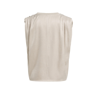 YAYA Mouwloze top met plooien op de schouders cashmere grey