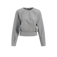 YAYA Flanellen top met lange mouwen en plooien grey