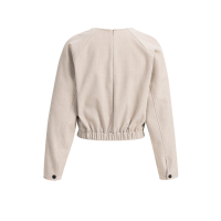 YAYA Flanellen top met lange mouwen en plooien beige