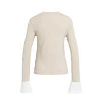 YAYA Jersey top met afneembare manchetten cashmere grey melange