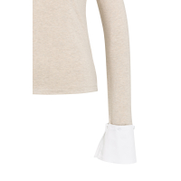 YAYA Jersey top met afneembare manchetten cashmere grey melange