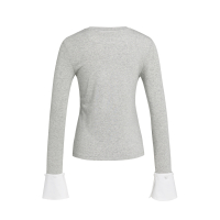 YAYA YAYA Jersey top met afneembare manchetten medium grey melange