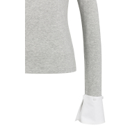 YAYA YAYA Jersey top met afneembare manchetten medium grey melange