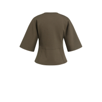 YAYA Zachte jersey top met wijde mouwen black brown