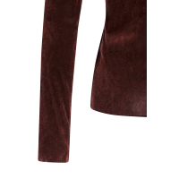 YAYA Top van fluwelen mesh met hoge halslijn brown