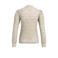 YAYA Kanten top met hoge halslijn cashmere grey
