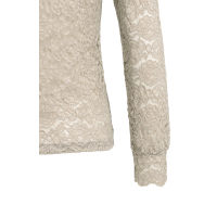 YAYA Kanten top met hoge halslijn cashmere grey