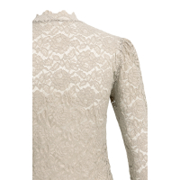 YAYA Kanten top met hoge halslijn cashmere grey