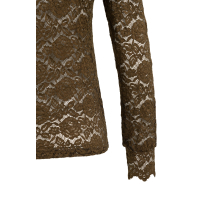 YAYA Kanten top met hoge halslijn brown