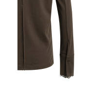 YAYA Top met lange mouwen en kanten manchetten brown