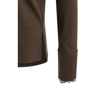 YAYA Top met lange mouwen en kanten manchetten brown