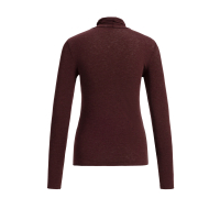 YAYA Top met lange mouwen en hoge halslijn choco/red