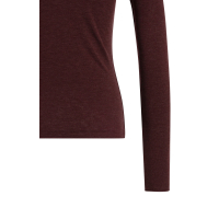 YAYA Top met lange mouwen en hoge halslijn choco/red