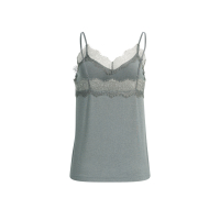 YAYA Jersey singlet met kanten rand soap grey