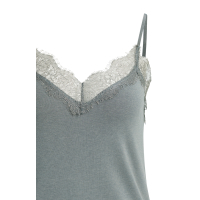 YAYA Jersey singlet met kanten rand soap grey