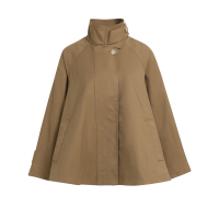 YAYA Geweven A-lijn trenchcoatjas teak brown