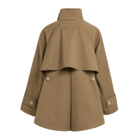 YAYA Geweven A-lijn trenchcoatjas teak brown