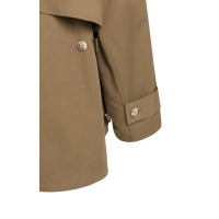 YAYA Geweven A-lijn trenchcoatjas teak brown