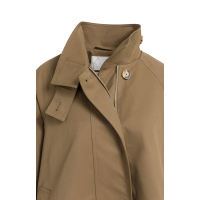 YAYA Geweven A-lijn trenchcoatjas teak brown