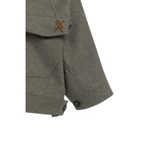 YAYA Oversized wolmix jas met contrasterende kraag en tailleband