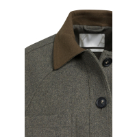 YAYA Oversized wolmix jas met contrasterende kraag en tailleband